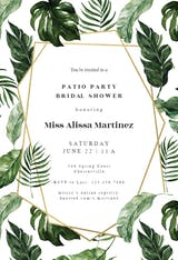 Tropical leaves - Invitación Para Despedida De Soltera